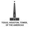 United States, Texas, Houston, Tower, Of The Americas travel landmark vector illustration