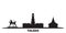 United States, Toledo city skyline isolated vector illustration. United States, Toledo travel black cityscape