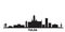 United States, Tulsa city skyline isolated vector illustration. United States, Tulsa travel black cityscape