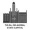 United States, Tulsa, Oklahoma, State Capitol travel landmark vector illustration