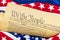 United States USA Constitution rolled document flag