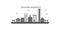 United States, Wilmington city skyline isolated vector illustration, icons