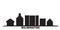 United States, Wilmington city skyline isolated vector illustration. United States, Wilmington travel black cityscape