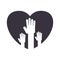 Unity handpalm heart logo