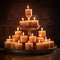 Unity and Togetherness: Varying Sizes and Shapes of Glowing Candles