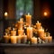 Unity and Togetherness: Varying Sizes and Shapes of Glowing Candles