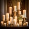 Unity and Togetherness: Varying Sizes and Shapes of Glowing Candles