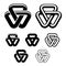 Unity triangle black white symbols