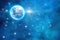 Univers and planet  night starry sky moon cosmic nebule flares space moon globe