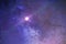 Univers and planet  night starry sky moon cosmic nebule flares space moon globe