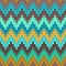 Universal Abstract Seamless Pattern of Blue, Brown, Turquoise, Yellow Rectangles with Zigzag Tracery