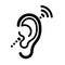 Universal access icon, hearing icon, accessibility icon, vector