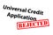 Universal Credit Application Rejected