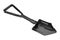 Universal folding camping shovel, black engineer shovel, on a white background