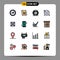 Universal Icon Symbols Group of 16 Modern Flat Color Filled Lines of instagram, feed, line, multimedia, cd