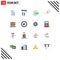 Universal Icon Symbols Group of 16 Modern Flat Colors of bottle, water tank, economy, sheet, file