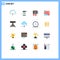 Universal Icon Symbols Group of 16 Modern Flat Colors of cloud, furniture, first aid, dining, copyright