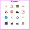 Universal Icon Symbols Group of 16 Modern Flat Colors of help, dashboard, caution, creative, bike