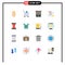 Universal Icon Symbols Group of 16 Modern Flat Colors of hour, invoice, retail, hospital, file