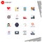 Universal Icon Symbols Group of 16 Modern Flat Colors of management, gear, mobile, parcel, box