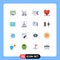 Universal Icon Symbols Group of 16 Modern Flat Colors of medical, cardiology, pen, doctor, science