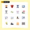 Universal Icon Symbols Group of 16 Modern Flat Colors of razor, tools, pencil, screw, download
