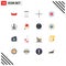 Universal Icon Symbols Group of 16 Modern Flat Colors of religion, islam, plus, cup, remove