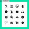 Universal Icon Symbols Group of 16 Modern Solid Glyphs of bubble, catalog, supermarket, brochure, science