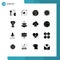 Universal Icon Symbols Group of 16 Modern Solid Glyphs of business, oil, photo, industry, energy