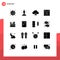 Universal Icon Symbols Group of 16 Modern Solid Glyphs of farm, favorite, cloud, bookmark, download