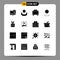 Universal Icon Symbols Group of 16 Modern Solid Glyphs of protect, rabbit, suitcase, easter, pointer