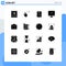 Universal Icon Symbols Group of 16 Modern Solid Glyphs of smart, multimedia, swipe, electronics, identity