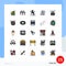 Universal Icon Symbols Group of 25 Modern Filled line Flat Colors of applicant, card, transport, shopping, energy