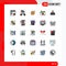 Universal Icon Symbols Group of 25 Modern Filled line Flat Colors of authorship, artist, gear, anonymous, flower