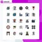 Universal Icon Symbols Group of 25 Modern Filled line Flat Colors of content, medal, sports, insignia, badge