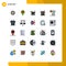 Universal Icon Symbols Group of 25 Modern Filled line Flat Colors of decrease, management, location, home, shopping