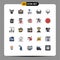 Universal Icon Symbols Group of 25 Modern Filled line Flat Colors of dustpan, stereo, gaming, glasses, glasses