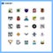Universal Icon Symbols Group of 25 Modern Filled line Flat Colors of education, iot, angry, internet of things, location