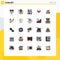 Universal Icon Symbols Group of 25 Modern Filled line Flat Colors of error, warning, coffee, alert, direction