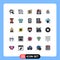 Universal Icon Symbols Group of 25 Modern Filled line Flat Colors of glass, helmet, dollar, astronaut, laptop