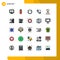 Universal Icon Symbols Group of 25 Modern Filled line Flat Colors of human, broken, bracelet, bone, call