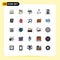 Universal Icon Symbols Group of 25 Modern Filled line Flat Colors of instrument, lunch, flower, glass, dinner