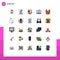 Universal Icon Symbols Group of 25 Modern Filled line Flat Colors of online, analytical, gastronomy, analysis, investor