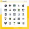 Universal Icon Symbols Group of 25 Modern Filled line Flat Colors of padlock, space, lights, shuttle, publish