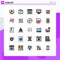 Universal Icon Symbols Group of 25 Modern Filled line Flat Colors of pc, device, party, monitor, html