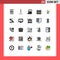 Universal Icon Symbols Group of 25 Modern Filled line Flat Colors of plant, schedule, draw, payday, calendar