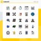 Universal Icon Symbols Group of 25 Modern Filled line Flat Colors of site, online, earnings, internet, timer