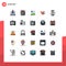 Universal Icon Symbols Group of 25 Modern Filled line Flat Colors of tactic, chess, countryside, business, strategy