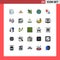 Universal Icon Symbols Group of 25 Modern Filled line Flat Colors of worldwide, earth, golden, leaf, environment