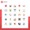 Universal Icon Symbols Group of 25 Modern Flat Colors of bow, success, home, market, goal